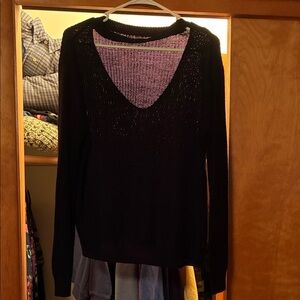 Black V-Neck Women's Sweater